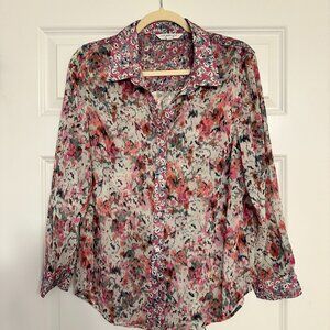 Liverpool Los Angeles Watercolor Floral Button Down